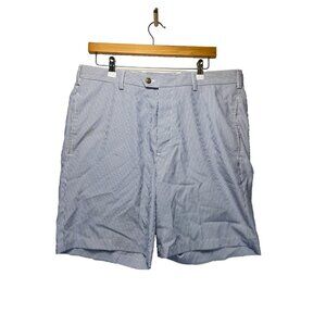 Donald Ross Men’s Blue White Pinstripe Shorts Golf Chino Performance SZ 36